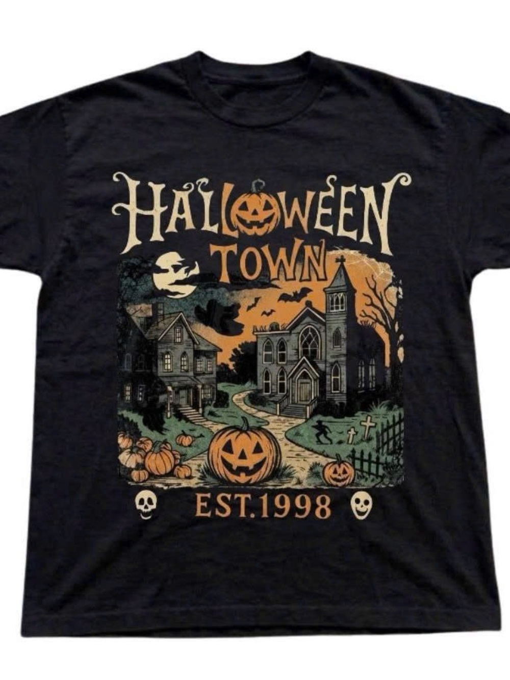 Halloween Town Graphic Tee - Black